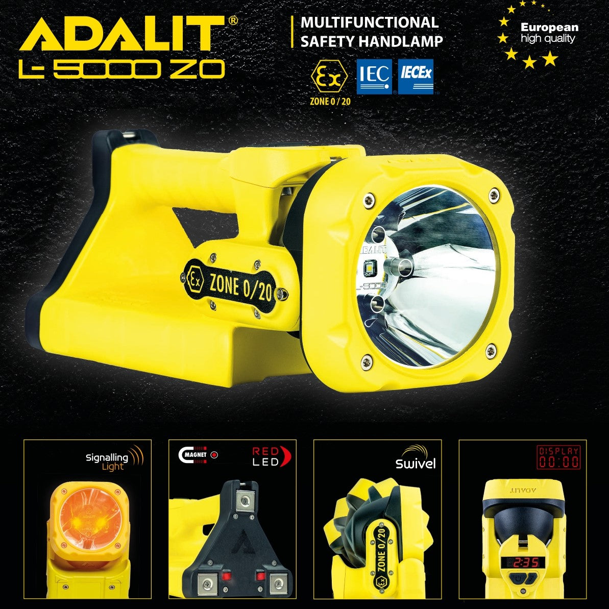 Φακός χειρός ADALIT L-5000 Z0 SPOT, Li-ion, ATEX Zone 0/20