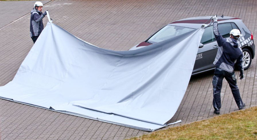 Πυρίμαχη κουβέρτα Padtex 6x8m για ηλεκτρικά οχήματα, μιας χρήσης